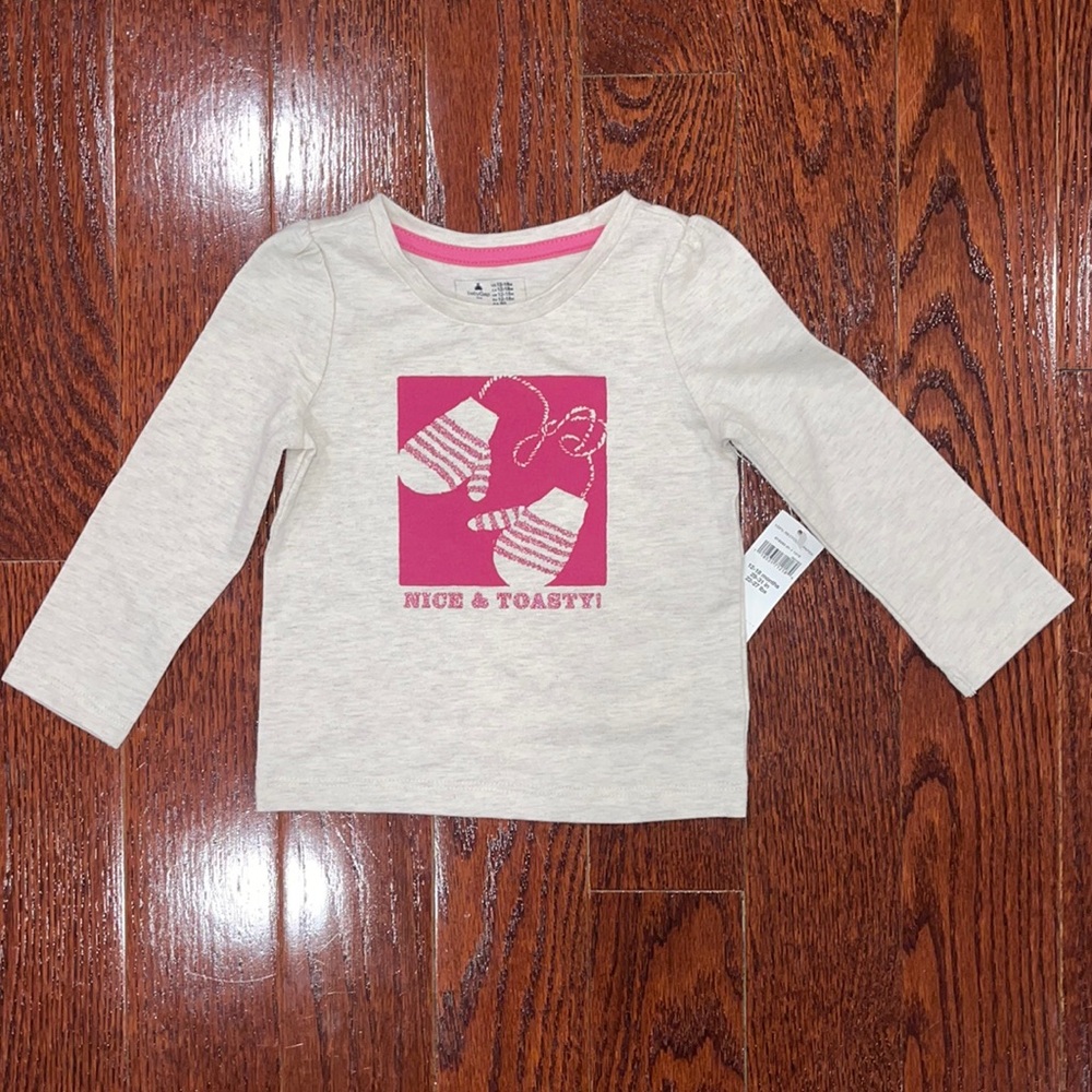 NWT Baby Gap Long Sleeve Logo Tee